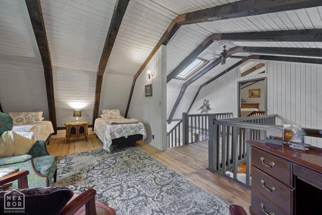 2 Star Falls Ln, Cherokee Village, AR 72529 - bedroom featuring hardwood / wood-style flooring and lofted ceiling with beams