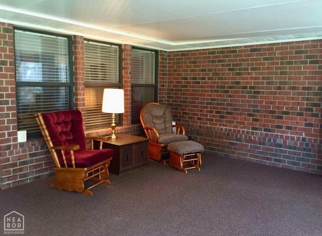3426 Aggie Rd, Jonesboro, AR 72405 - living area with carpet and brick wall