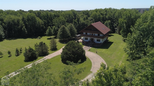  - bird's eye view featuring a view of trees