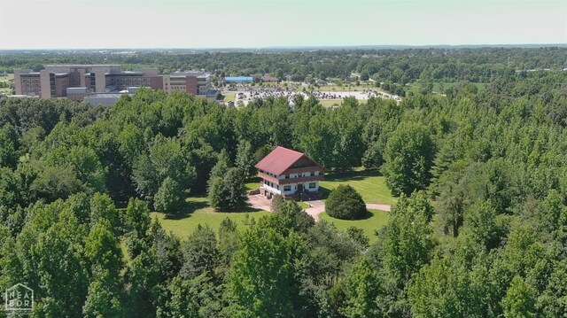  - bird's eye view featuring a forest view
