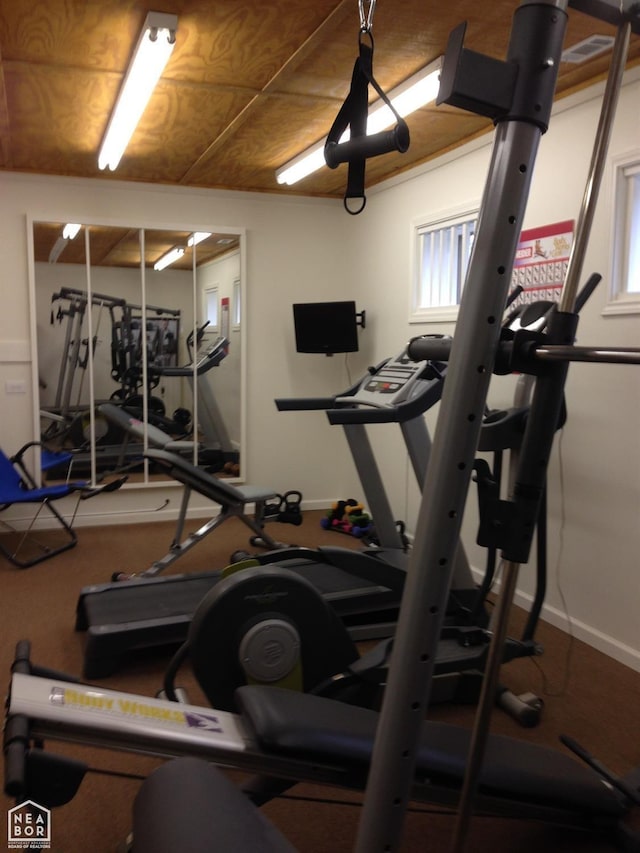  - exercise area with baseboards