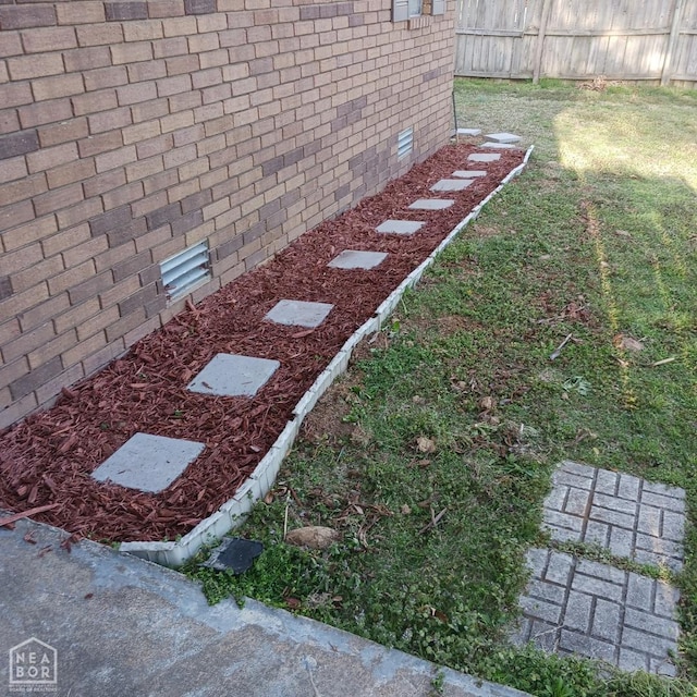 view of yard featuring fence