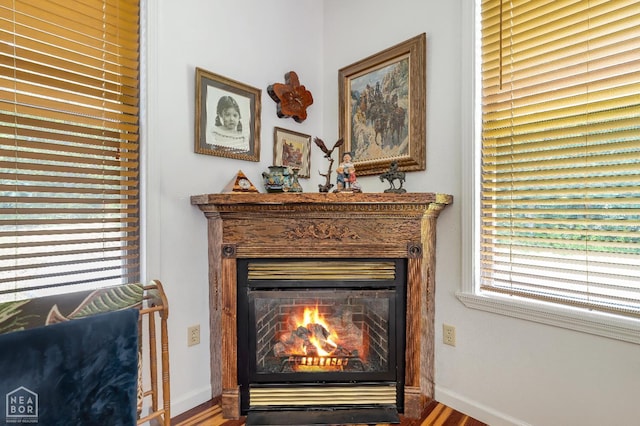 200 Law 296 Rd, Black Rock, AR 72415 - detailed view of a warm lit fireplace and wood finished floors