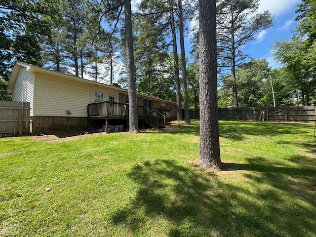 900 Sycamore Cv, Jonesboro, AR 72404 - view of yard with stairs and a wooden deck