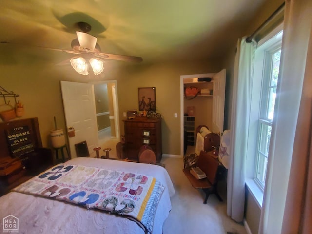 2590 W N St, Piggott, AR 72454 - bedroom featuring a spacious closet, carpet flooring, and a ceiling fan