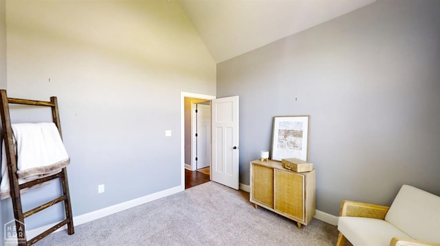 6509 Merrell Dr, Jonesboro, AR 72404 - sitting room with high vaulted ceiling and light carpet