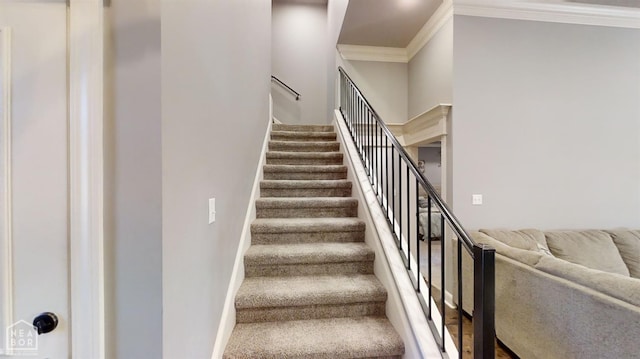6509 Merrell Dr, Jonesboro, AR 72404 - stairs with crown molding and baseboards
