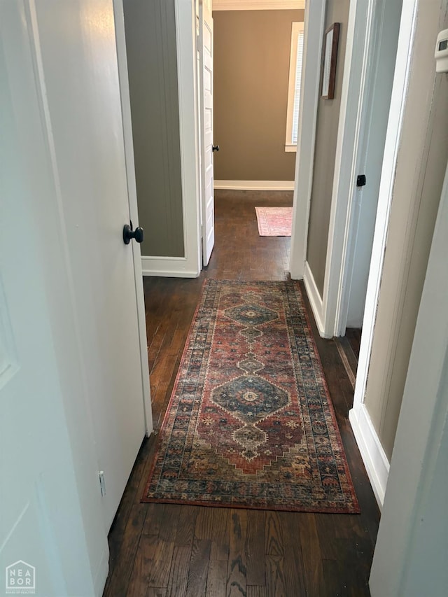 608 W Poplar St W, Paragould, AR 72450 - hall with baseboards and wood-type flooring