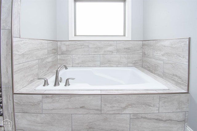 full bath with a garden tub