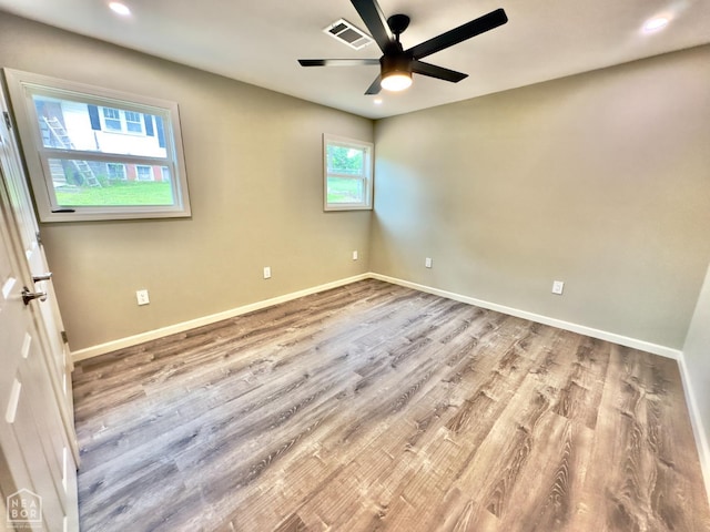 377 N 3rd St, Black Rock, AR 72415 - unfurnished room with ceiling fan, wood finished floors, and recessed lighting
