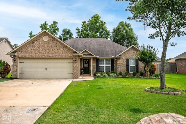 321 Crestfield Dr, Jonesboro, AR 72404 - ranch-style home featuring an attached garage, driveway, brick siding, and a shingled roof