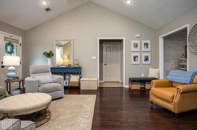 321 Crestfield Dr, Jonesboro, AR 72404 - living area featuring hardwood / wood-style floors, recessed lighting, and high vaulted ceiling