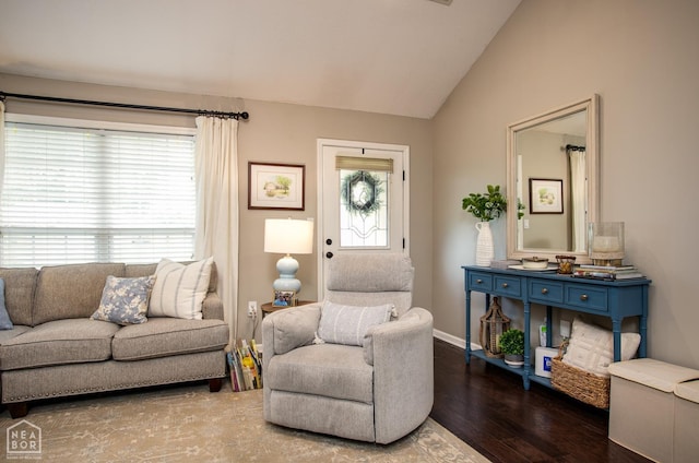 321 Crestfield Dr, Jonesboro, AR 72404 - living area featuring wood finished floors and vaulted ceiling