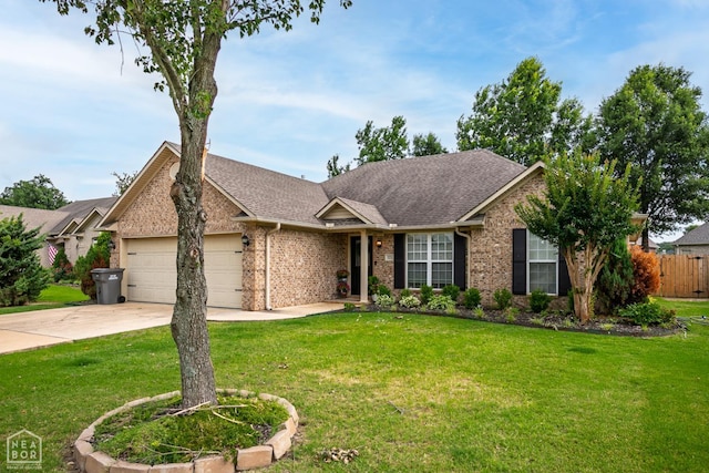 321 Crestfield Dr, Jonesboro, AR 72404 - ranch-style house featuring an attached garage, driveway, brick siding, and roof with shingles