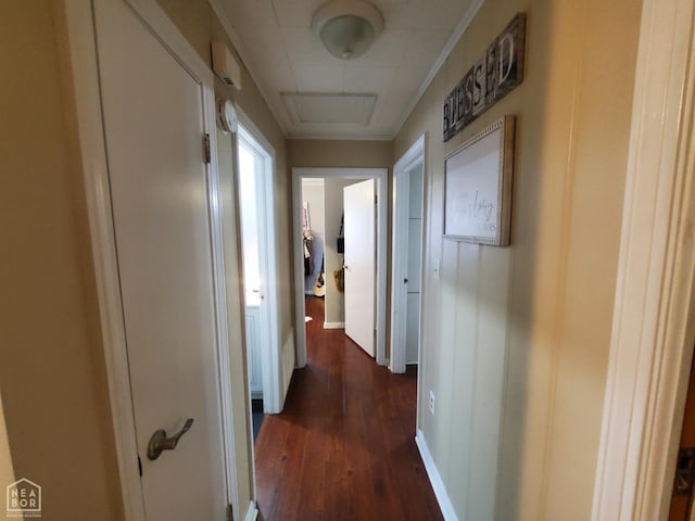 691 Crestline Dr, Piggott, AR 72454 - corridor featuring dark wood-style flooring and baseboards