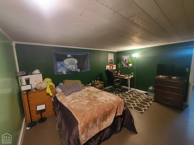 691 Crestline Dr, Piggott, AR 72454 - bedroom with ornamental molding and a desk