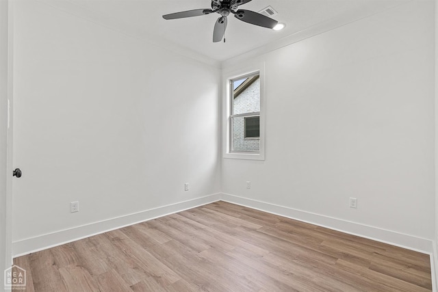 3424 Hudson Dr, Jonesboro, AR 72405 - spare room with light wood-type flooring, baseboards, a ceiling fan, and visible vents