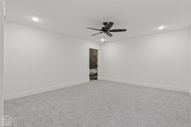 3424 Hudson Dr, Jonesboro, AR 72405 - carpeted spare room with ceiling fan, baseboards, and recessed lighting