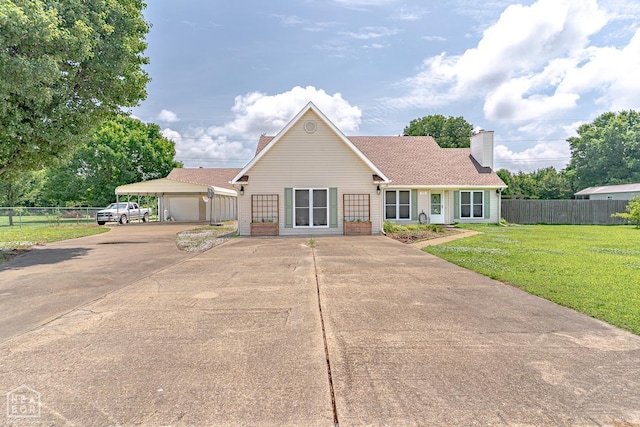 13326 Dixie Ln, Trumann, AR 72472 - view of front of house featuring a chimney, concrete driveway, and an outdoor structure