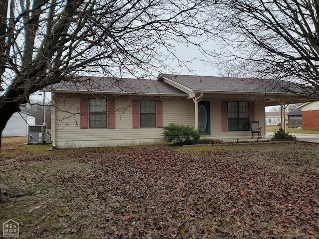 view of front of house featuring central AC