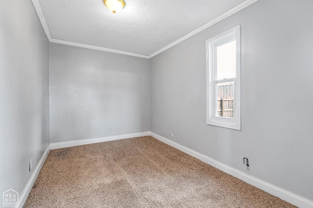 605 SE 2nd St SE, Hoxie, AR 72433 - carpeted spare room featuring crown molding, baseboards, and a textured ceiling