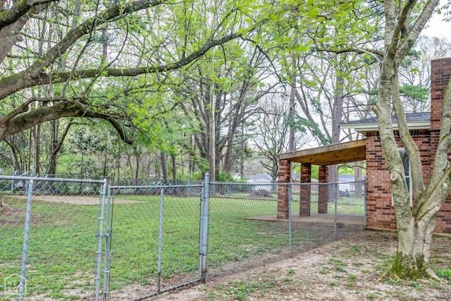 view of yard with fence