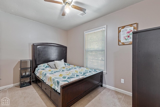 616 Greene 326 Rd, Jonesboro, AR 72401 - bedroom with ceiling fan, light colored carpet, baseboards, and visible vents