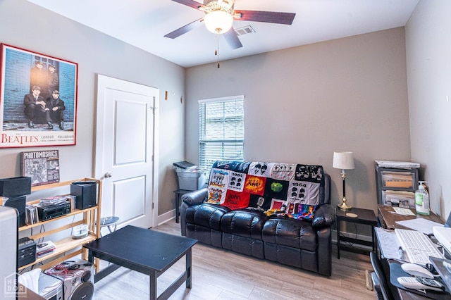 3620 Leafy Pass, Jonesboro, AR 72404 - office space with a ceiling fan and wood finished floors