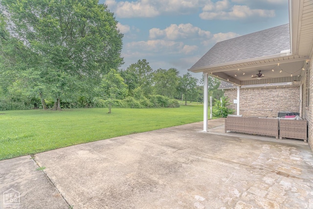 2 Deer Run, Clarksville, AR 72830 - view of patio featuring a ceiling fan and an outdoor hangout area