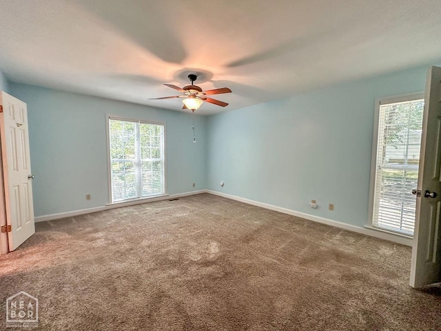 3013 Park Hill Blvd, Jonesboro, AR 72404 - unfurnished room featuring a ceiling fan, carpet flooring, and baseboards
