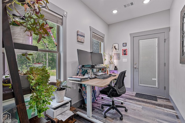 8203 Oak Creek Ln, Harrisburg, AR 72432 - office space with wood finished floors and recessed lighting