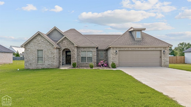 506 S Edmonds St, Monette, AR 72447 - view of front of property with an attached garage, concrete driveway, brick siding, and roof with shingles