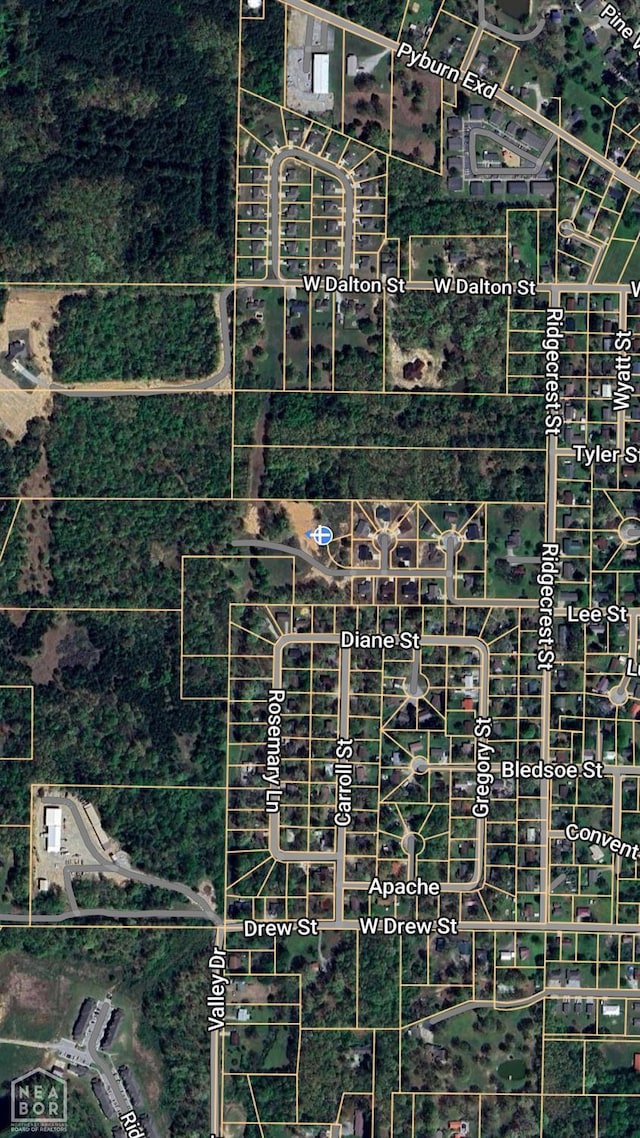 2516 Rebecca Dr, Pocahontas, AR 72455 - aerial overview of property's location with property boundaries highlighted