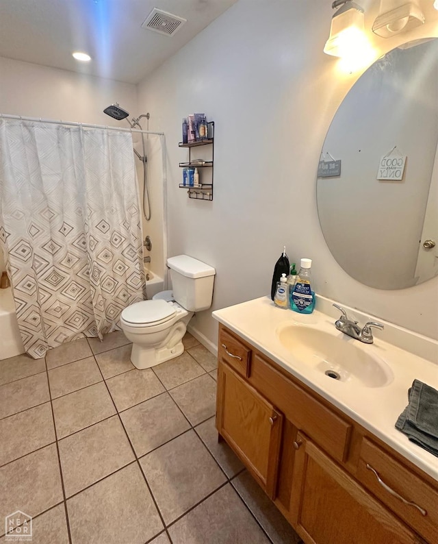 4907 Stidham Ln, Paragould, AR 72450 - bathroom featuring shower / tub combo with curtain, vanity, and tile patterned flooring
