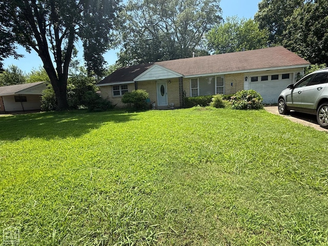 1601 Broadmoor Rd, Jonesboro, AR 72401 - single story home with a garage, a front yard, and brick siding