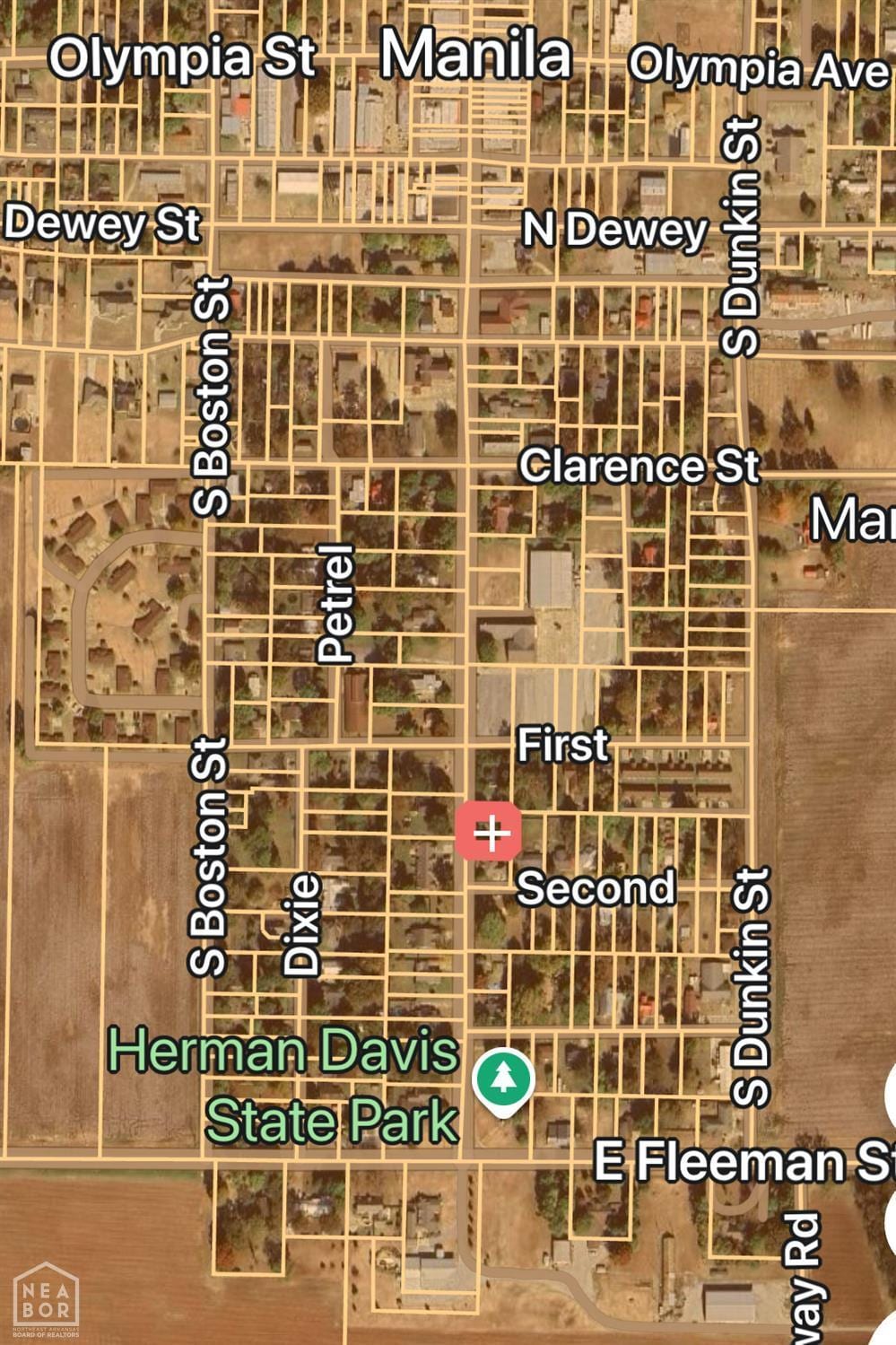 408 S Baltimore Ave, Manila, AR 72442 - aerial view of property's location
