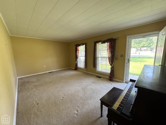 937 Homecrest Dr, Piggott, AR 72454 - unfurnished living room with crown molding and carpet