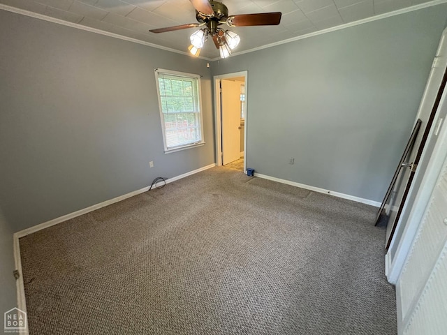 937 Homecrest Dr, Piggott, AR 72454 - carpeted empty room featuring ornamental molding and ceiling fan