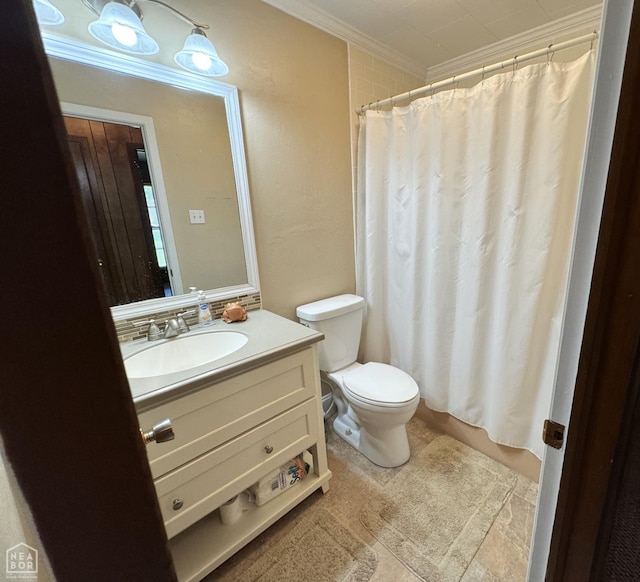 937 Homecrest Dr, Piggott, AR 72454 - full bath with ornamental molding, vanity, and curtained shower