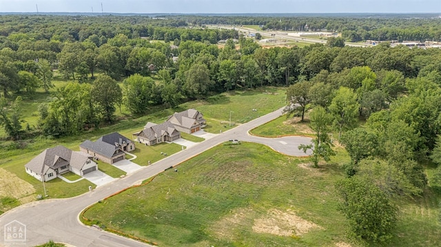 drone / aerial view with a forest view