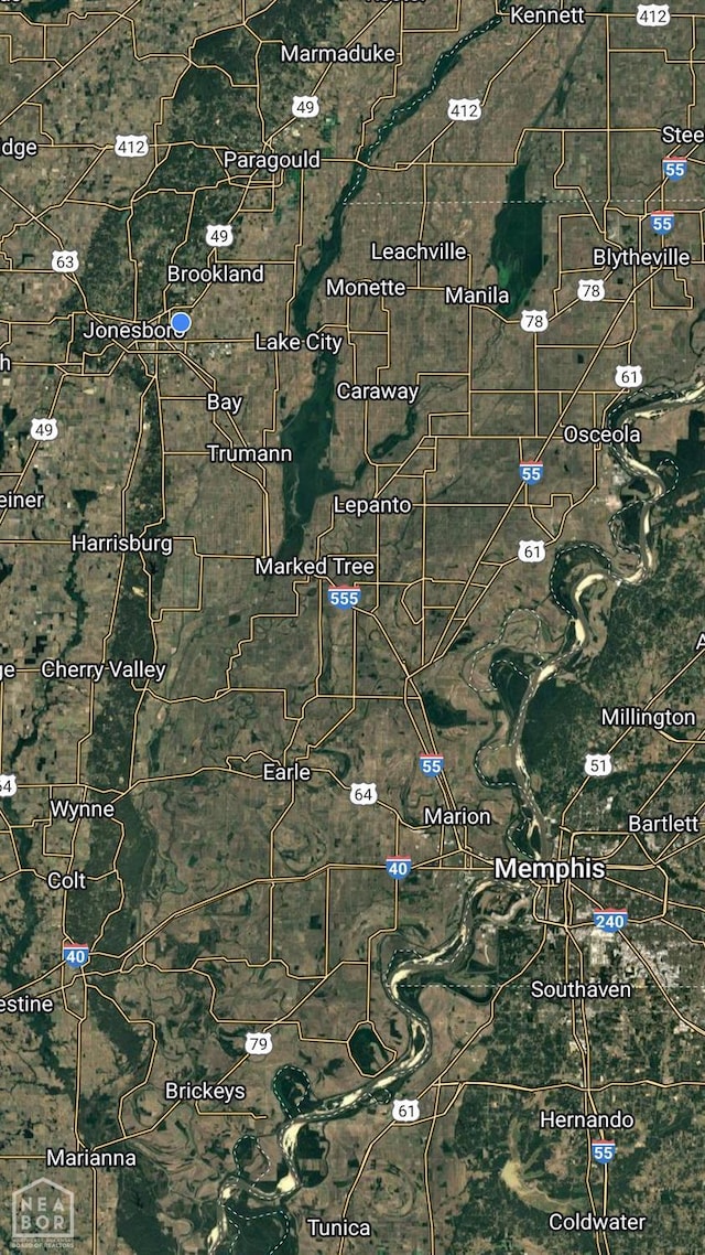 5405 Yukon Dr, Jonesboro, AR 72405 - aerial overview of property's location