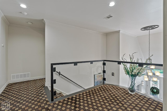 15 Plantation Oaks Ln, Jonesboro, AR 72401 - staircase featuring crown molding, recessed lighting, and baseboards