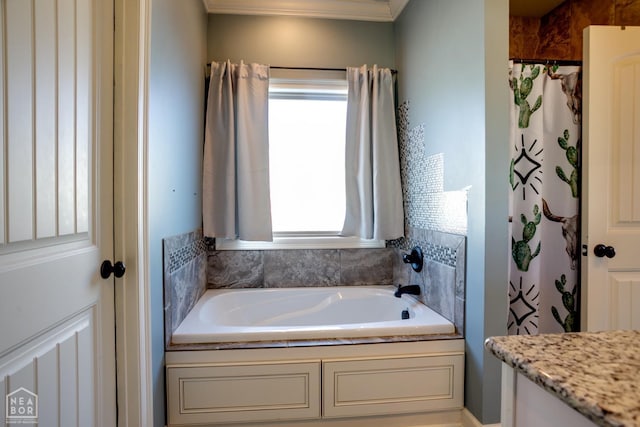 109 Harper Dr, Brookland, AR 72417 - bathroom featuring a bath and crown molding