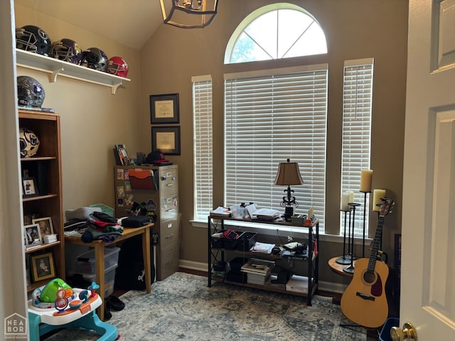 2208 Shafer Cir, Newport, AR 72112 - office area with lofted ceiling and baseboards