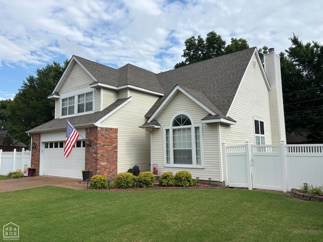 2208 Shafer Cir, Newport, AR 72112 - view of front of house with roof with shingles, driveway, an attached garage, a chimney, and brick siding
