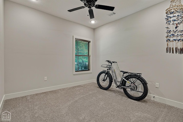 2720 Paradise Hills Ln, Jonesboro, AR 72405 - misc room with carpet, a ceiling fan, and recessed lighting