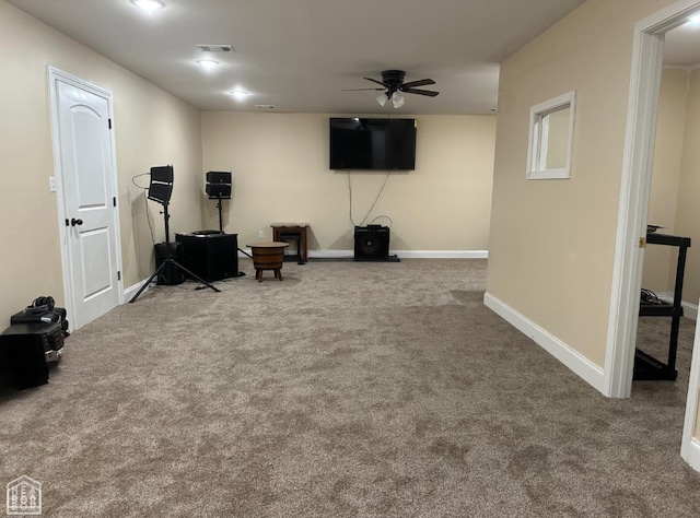 828 Laura Lea, Jonesboro, AR 72401 - workout area featuring carpet floors and a ceiling fan