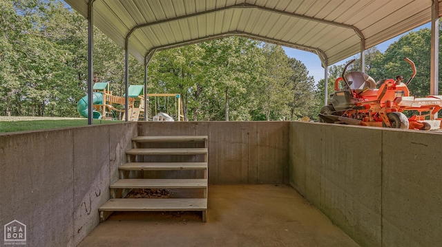 1766 Greene Road 326, Bono, AR 72416 - staircase with view of scattered trees