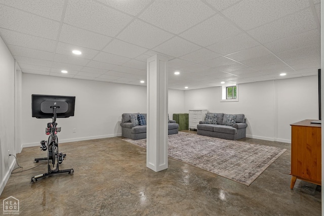 1766 Greene Road 326, Bono, AR 72416 - exercise room featuring baseboards, a drop ceiling, and recessed lighting