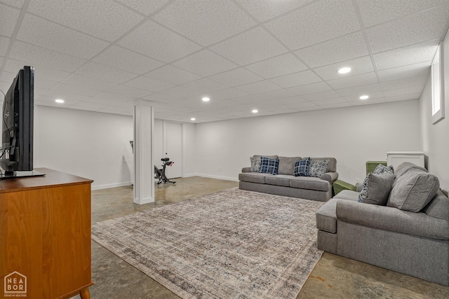 1766 Greene Road 326, Bono, AR 72416 - living area featuring recessed lighting, a paneled ceiling, and baseboards